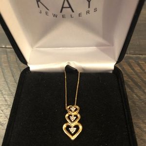Gold diamond heart necklace